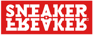 A red rectangular sticker or decal with the words 'SNEAKER EYEKEB' in bold white letters, centered on a plain white background.